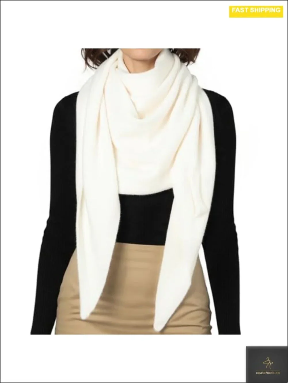 Triangle Cape Knit Shawl Wrap Scarf for Women Fall Winter